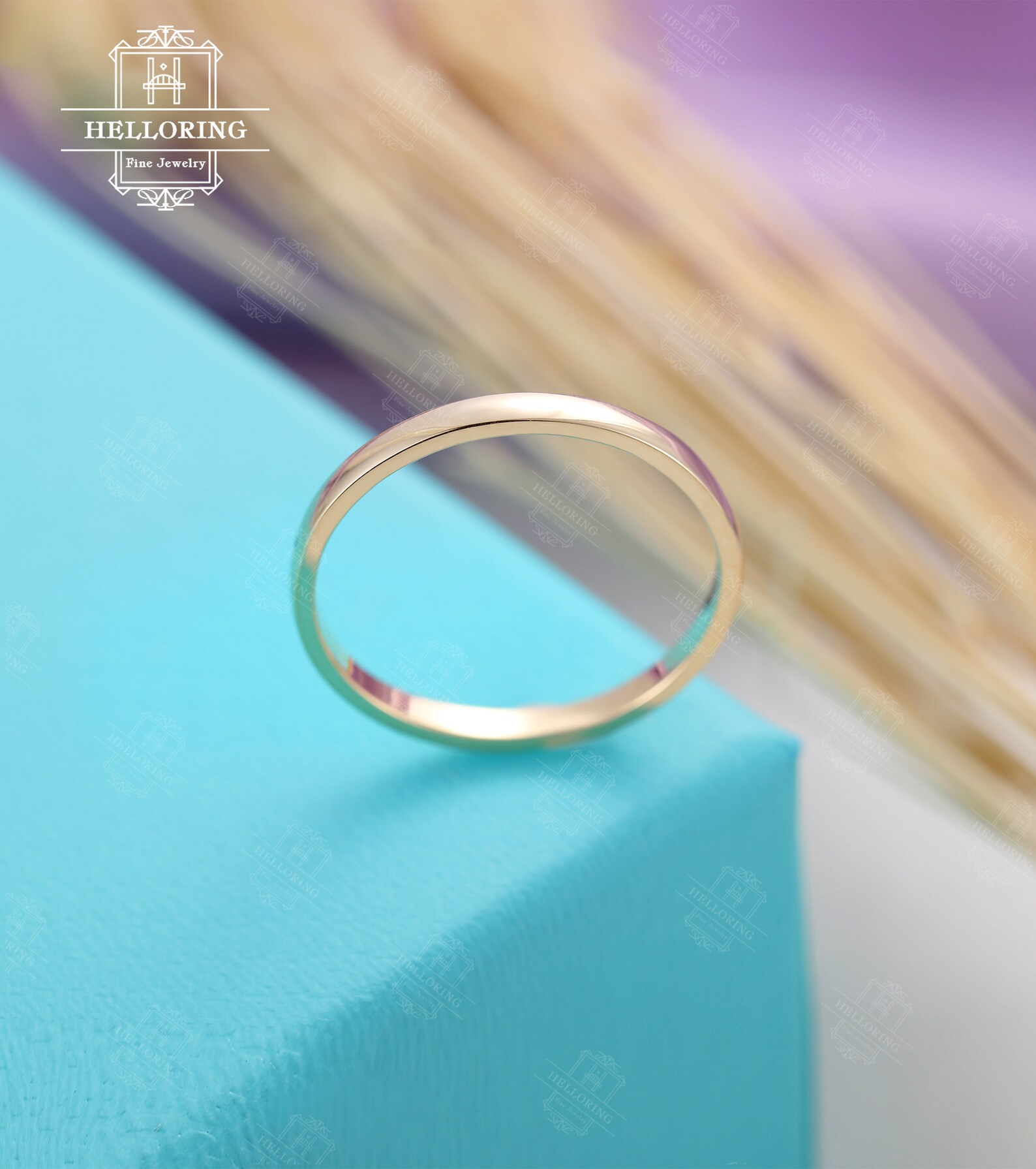 Plain Rose Gold Wedding Band Delicate Rings Dainty Wedding Etsy
