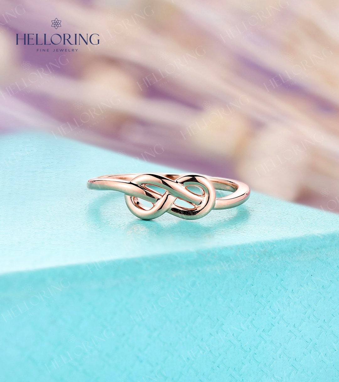 Vintage Plain Gold Wedding Ring With Love Knot Design Etsy