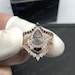 Vintage Pear shaped Black Rutilated Quartz engagement ring set rose gold black onyx diamond moissanite diamond twisted band Anniversary ring 