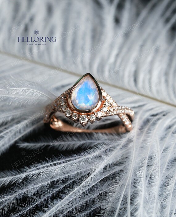Etsy moonstone engagement clearance ring