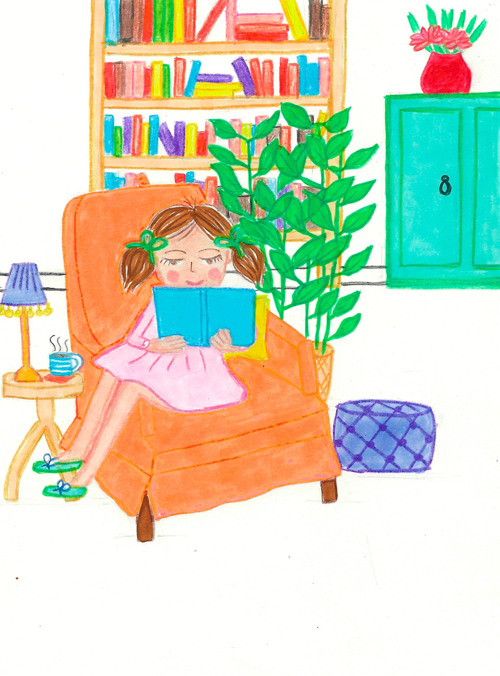 Girl Reading Wall Art Love Books Print Love to Read Print Etsy