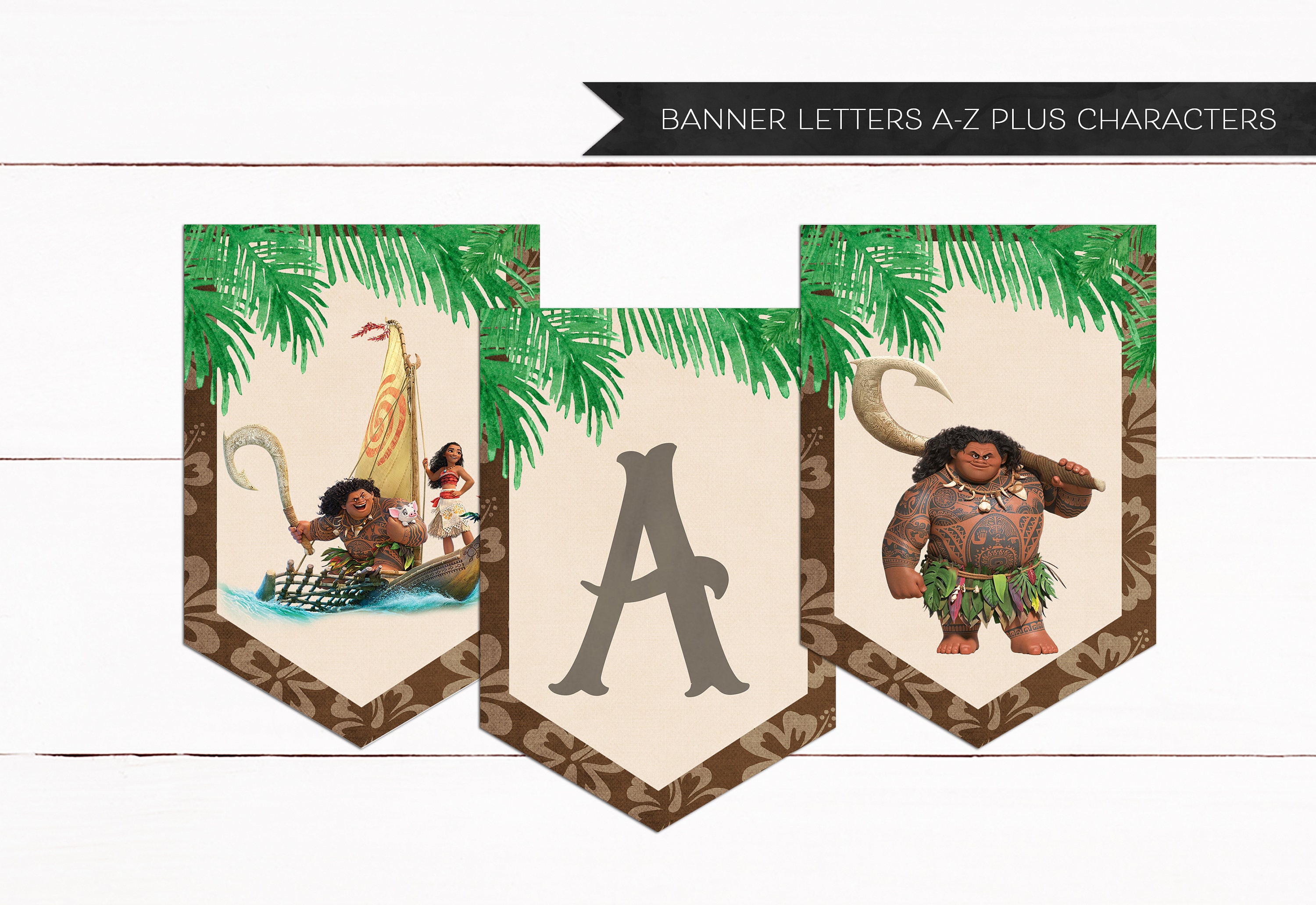 Maui Banner Moana Birthday Banner Maui Birthday Banner Etsy