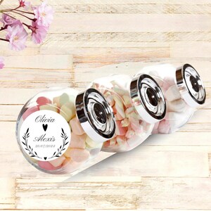 Etiquettes Personnalisées Autocollantes 4,4 cm -  Kraft ou Blanc - Stickers Personnalisé Mariage, Baptême, Communion, Anniversaire-Lot de 20
