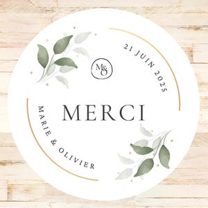Etiquettes Autocollantes pour Mariage I Stickers personnalisés IStickers Mariage I  Cadeau de Mariage Autocollant Remerciement I