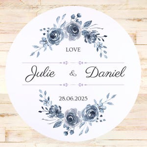 Stickers Aquarelle  I Etiquettes personnalisées I Etiquette Mariage I  Cadeau de Mariage Autocollant Remerciements I Stickers Ronds