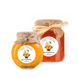 Stickers personnalisés Confiture, étiquettes cadeaux personnalisées, autocollants pour Pot de Confiture -Stickers confiture -