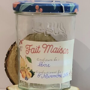 Etiquettes confiture, stickers fait main, autocollant aquarelle, étiquette confiture, texte personnalisable, cadeau personnalisé - Lot de 9