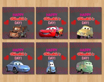 Disney Cars Valentine S Day Cards Chalkboard Red Cars Etsy - printable roblox valentines cards