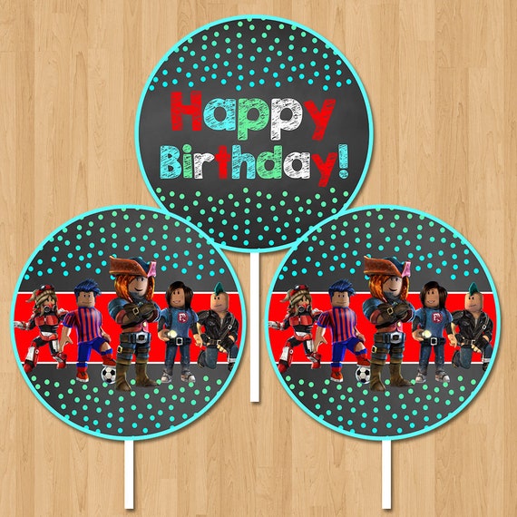 Roblox Happy Birthday Centerpiece Chalkboard Roblox Birthday Etsy - welcome to my roblox profileimage roblox