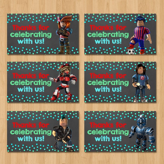 Roblox Birthday Party Tags Chalkboard Roblox Favor Tags Roblox Party Goody Bag Tags Roblox Party Favors Roblox Printables 100726 - etsy roblox character