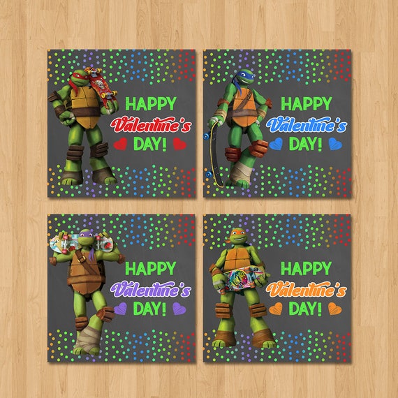 Teenage Mutant Ninja Turtles Valentine S Day Cards Etsy - teenage mutant ninja turtles in roblox roblox tmnt 3 youtube