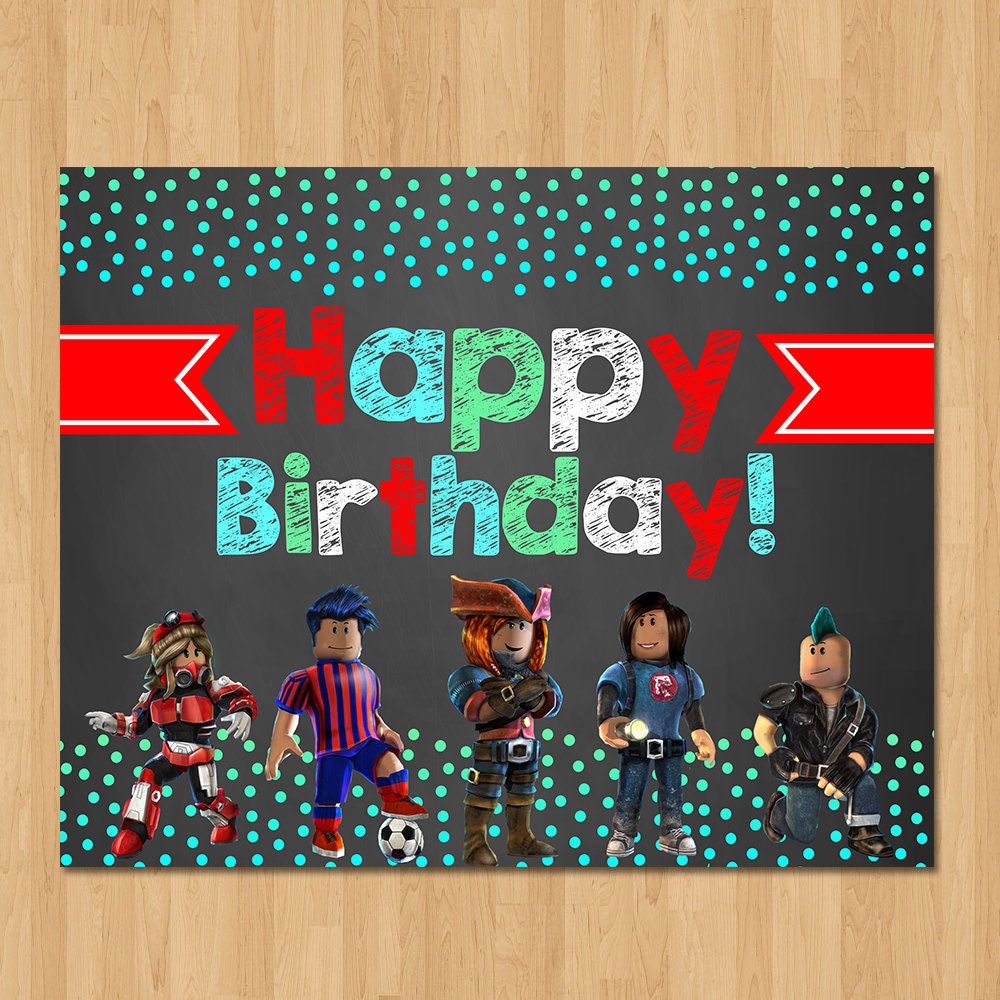 Roblox Happy Birthday Sign Chalkboard Roblox Birthday Banner Etsy - happy customer roblox