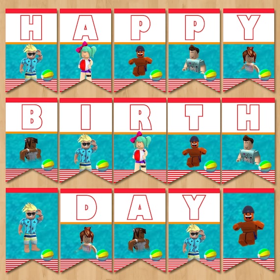 Roblox Pool Party Happy Birthday Banner Pool Party Roblox Etsy - roblox pool party happy birthday sign pool party roblox party sign roblox party favors roblox birthday party printables 100973