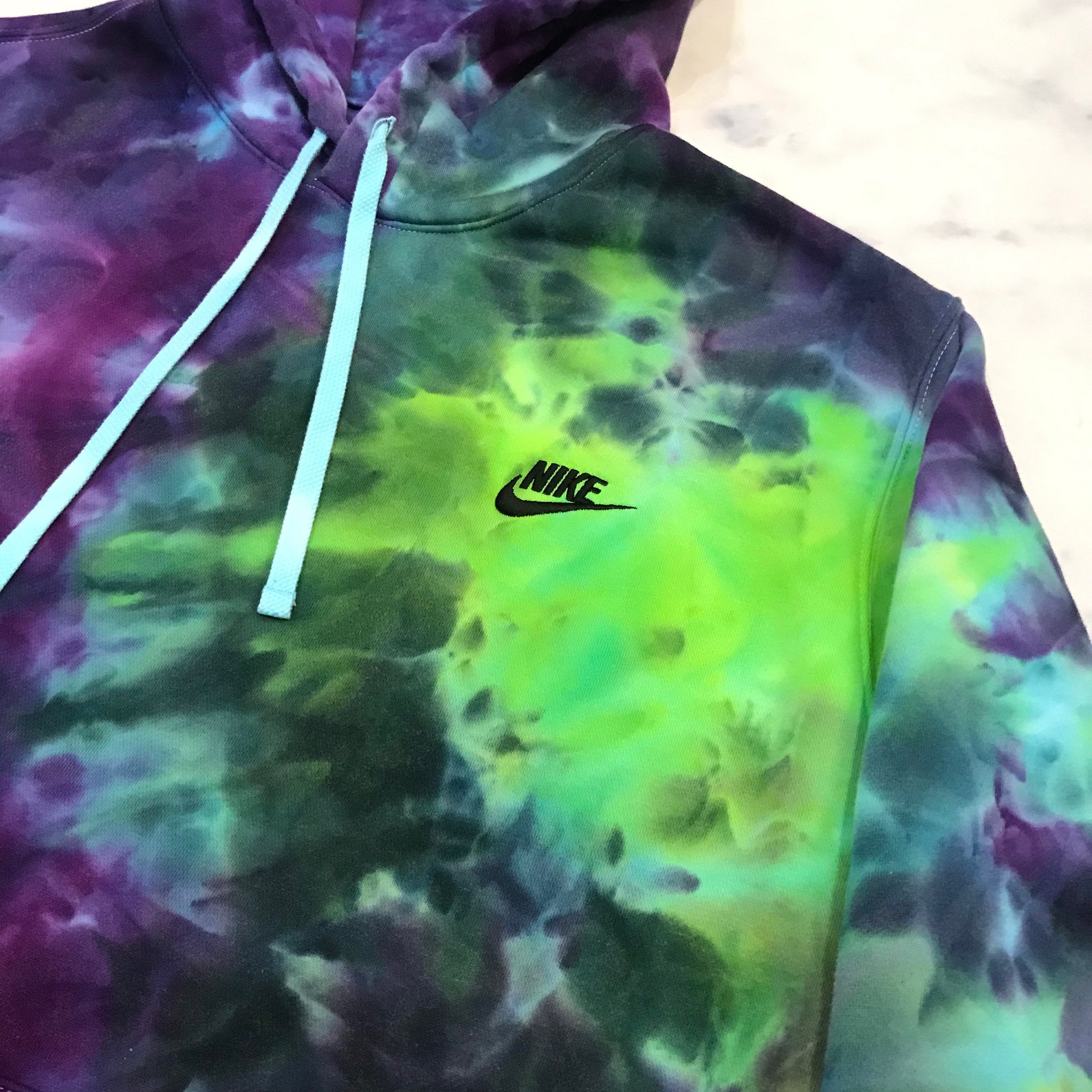 Tie Dye Nike Hoodie or Crew Neck Sweatshirt Purple Blue Green Etsy