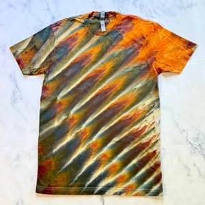 Tie Dye Shirt • Ice Dye T-Shirt • Earth Tones • Men&#39;s Women&#39;s Unisex Small or Medium