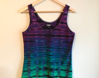 Damestanktop tie-dye ombré yogatanktop helder kleurrijk festivalkleding Rave S-3X