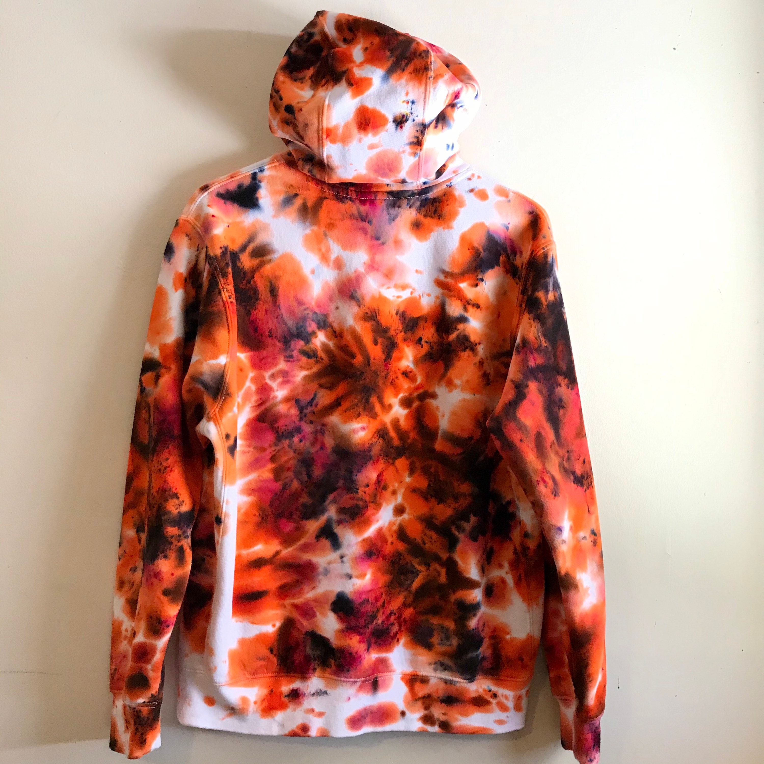 Tie Dye Nike Hoodie Orange Black Sweatshirt Koi Street Fashion Etsy