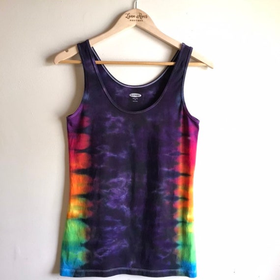 Tie Dye Tank Top Rainbow Storm Women's Yoga Tank S-XL 