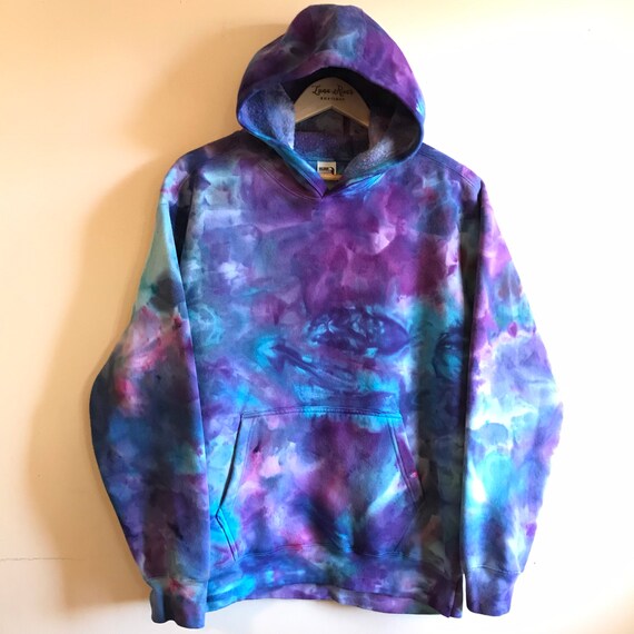 pink and blue tie dye hoodie