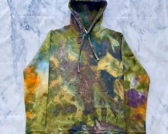 Large Tie Dye Hoodie / Ice Dye Hooded Sweatshirt / Men’s Women’s Unisex Earth Tones Street Fashion