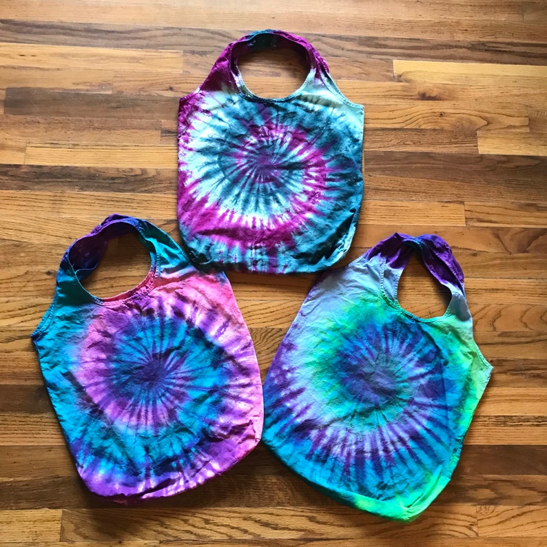 Tie Dye Small Tote Bag Reusable Cotton Grocery Market Shopping Etsy