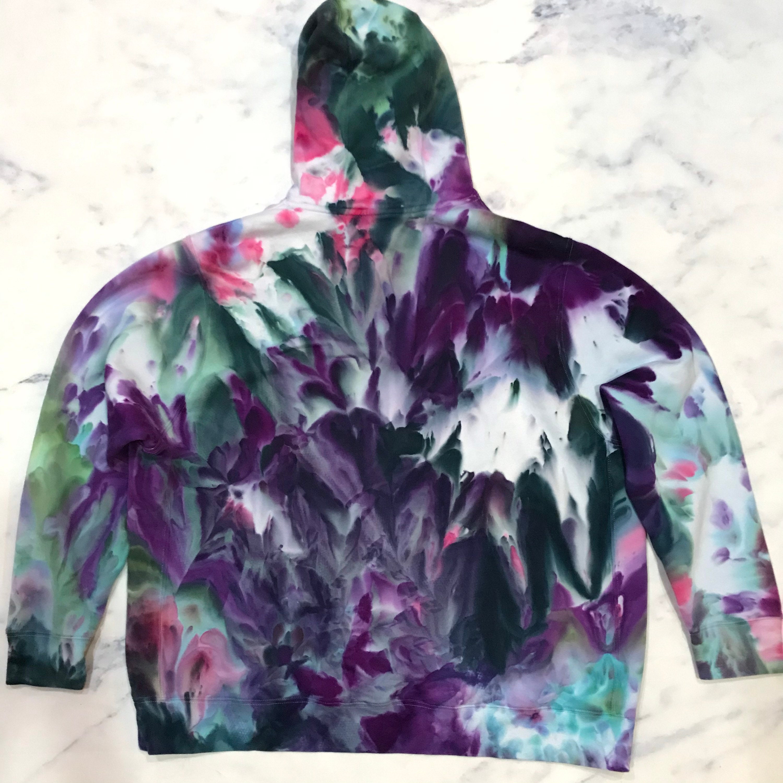 Tie Dye Nike Hoodie Purple Teal Sweatshirt Ice Dyed Street - Etsy