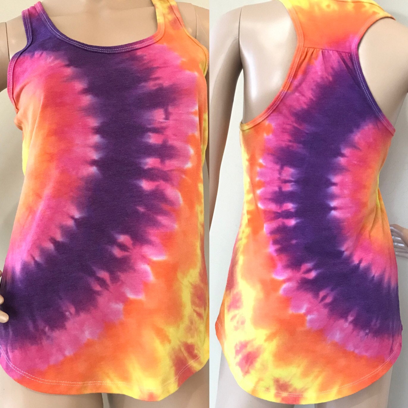 Tie Dye Tank Top Women's Bright Yoga Tank XS-XXL Sunrise - Etsy