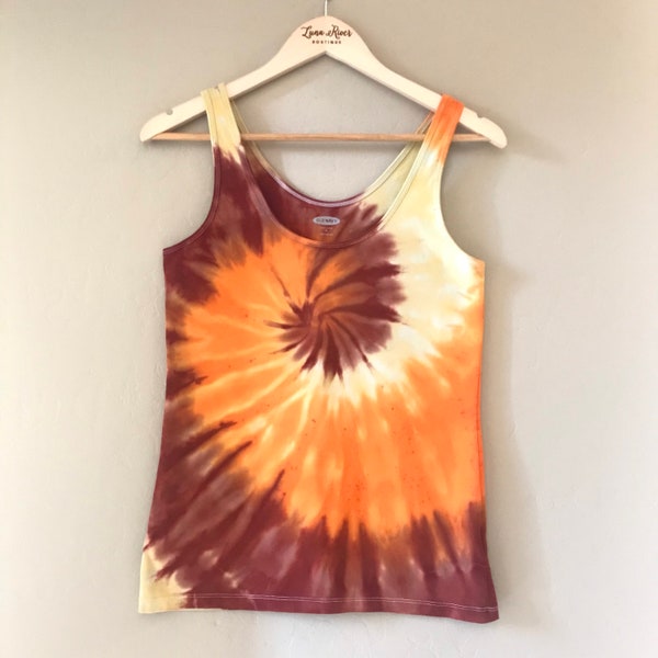 Tie Dye Tank Top Baltic Amber / Bohemian, Boho, Hippie, Festival Fashion /    Yoga Tank / Women's XS-XXL Ready to Ship