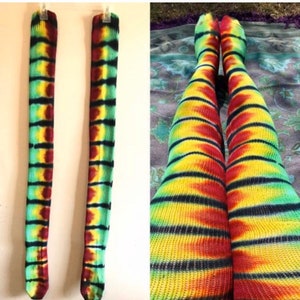 Tie Dye Thigh High Socks Your Choice of Colors Hippie Rave Leg - Etsy