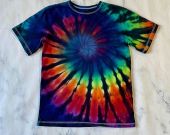 Tie Dye Shirt Youth Small-Large Rainbow T-Shirt Children’s Unisex Kids Top
