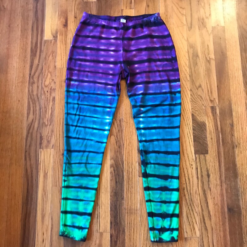 Forest Fern Tie Dye Leggings Teal