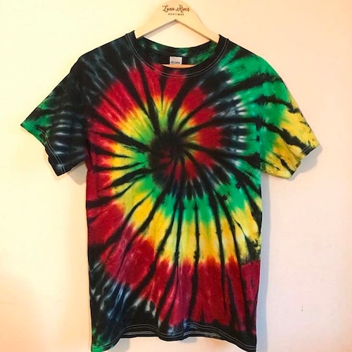 Tie Dye T Shirt in Rasta Colors - Etsy