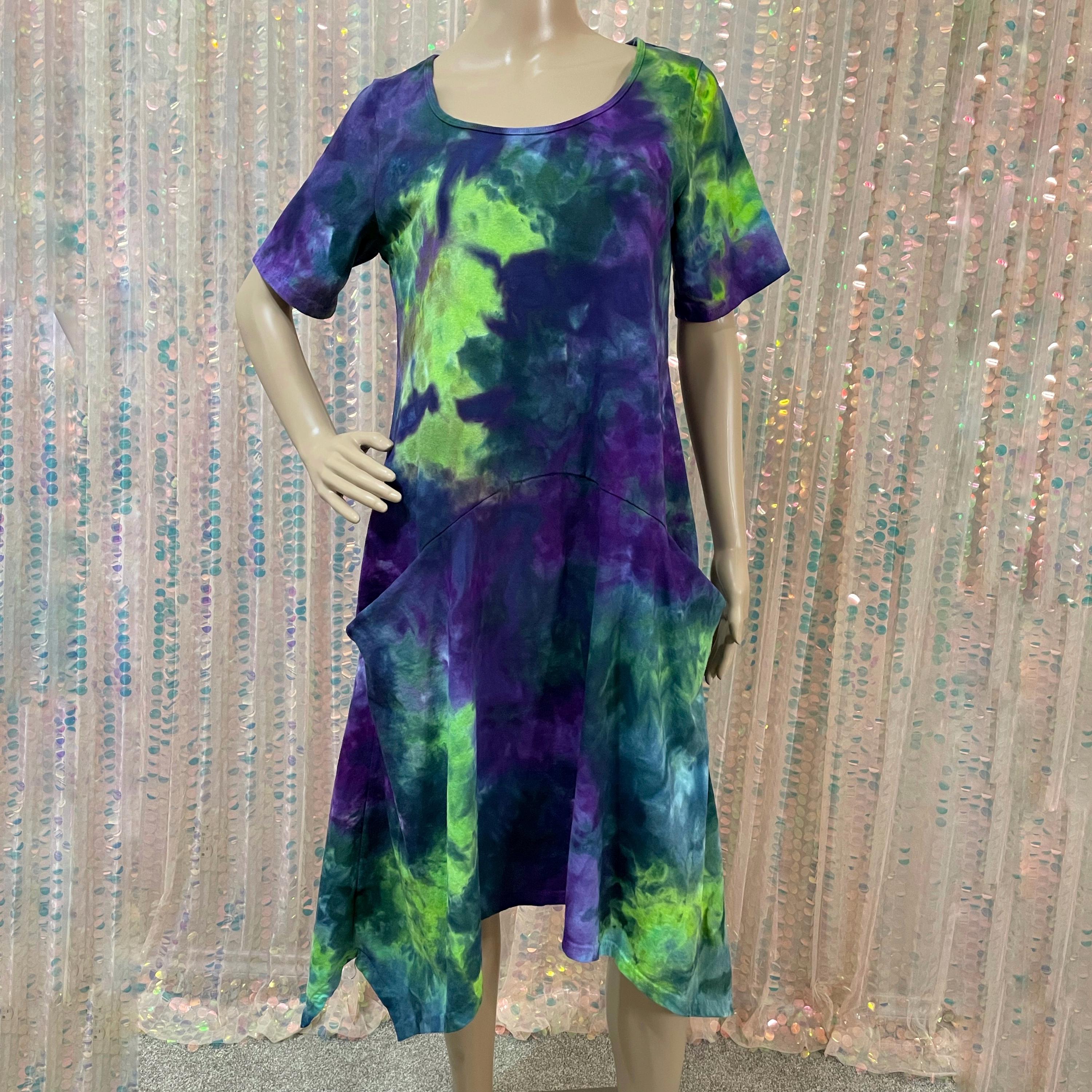 Blue Teal Tie Dye Dress - Etsy Blue Teal Tie Dye Dress - Etsy