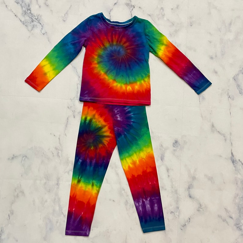 Tie Dye Matching Set Girls Youth Childrens Size Rainbow Etsy