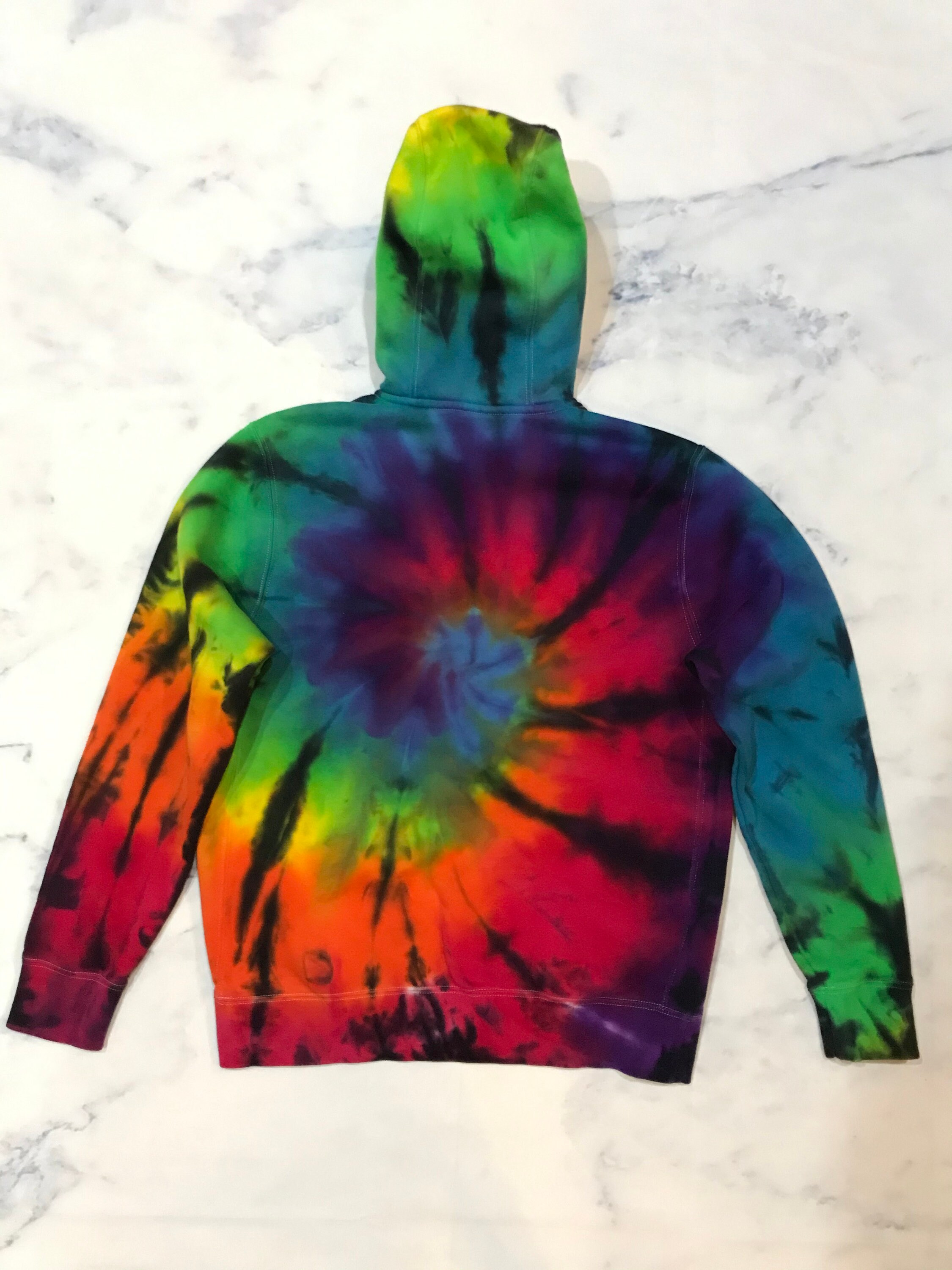 Tie Dye Nike Hoodie Rainbow Black Sweatshirt Street Fashion Etsy