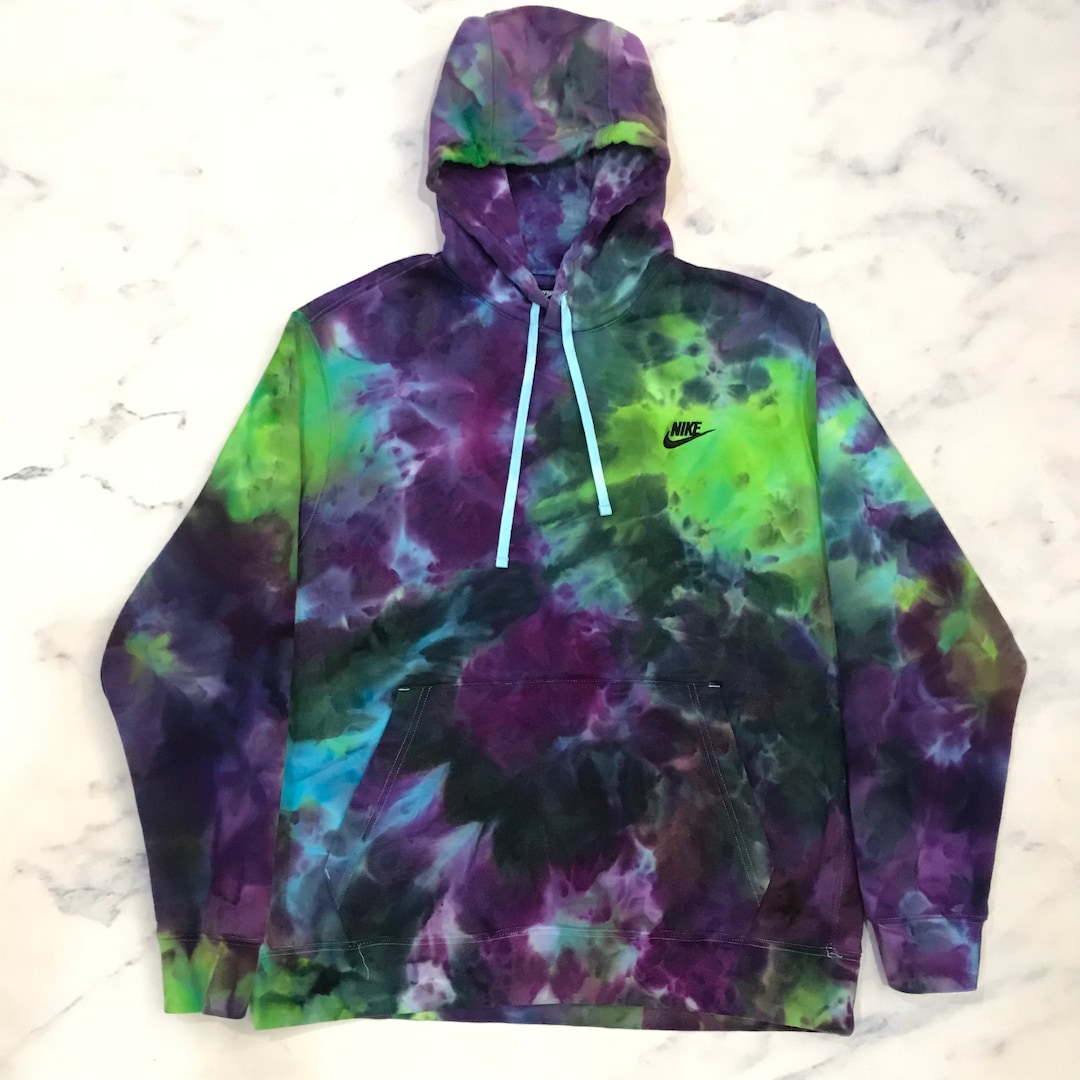 Tie Dye Nike Hoodie or Crew Neck Sweatshirt Purple Blue Green Etsy
