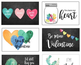 DIGITAL DOWNLOAD Valentines Printable DIY Valentine Cards