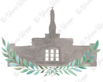 Edmonton LDS temple | Floral Print | Watercolour Painting | Floral Wall Art | Watercolor Print | Floral Painting | Home Decor | Temple