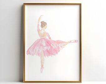 Girls bedroom prints, girls bedroom decor, INSTANT DOWNLOAD, Printables, Ballerina print, Ballerina wall print, warercolor