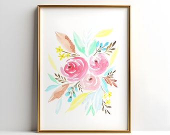 Floral Print | Watercolour Painting | Floral Wall Art | Watercolor Print | Floral Painting | Home Decor | Spring | Gifts For Her