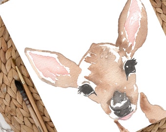 DIGITAL DOWNLOAD | Woodland Deer Watercolor