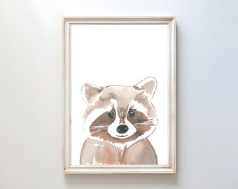 Woodlands Racoon | Nursery | Woodland | Watercolour Painting | Watercolor Print | Home Decor | Gifts For Her |