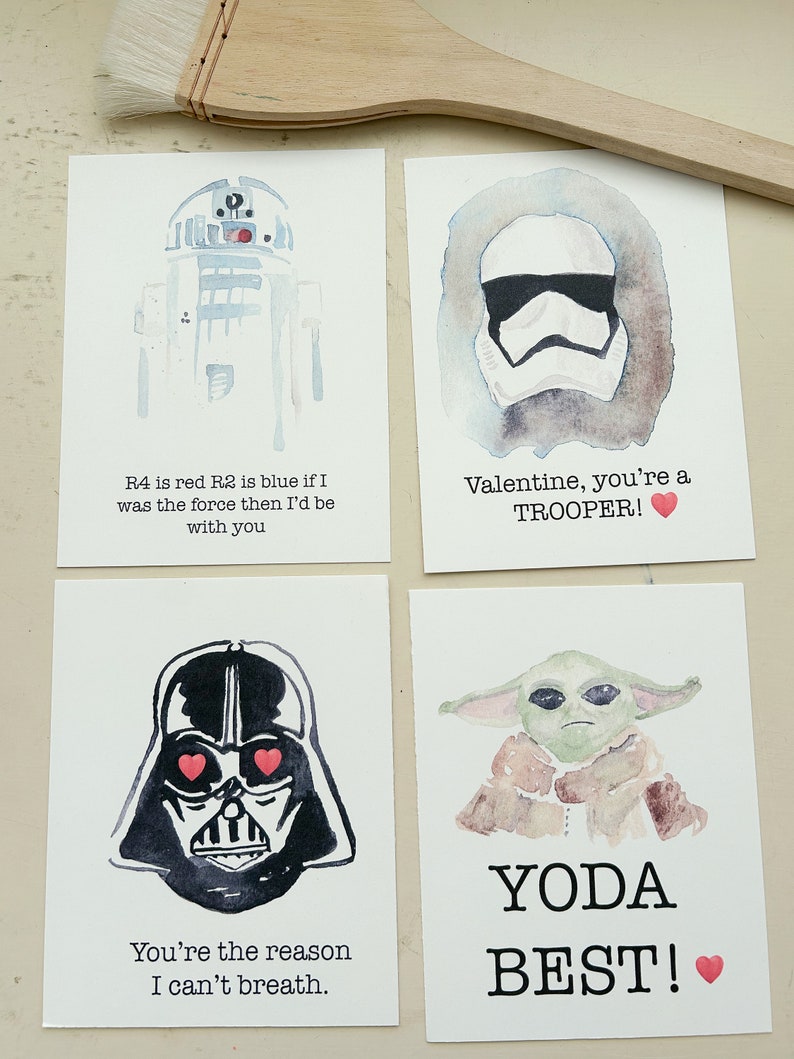 STAR WARS Valentine cards DIGITAL download , Printable, Instant image 1