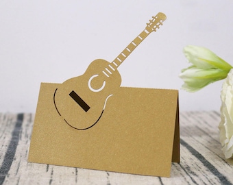 Cartes de place de guitare / cartes de tente de nourriture de musique / cartes de siège de mariage / cartes de table Cartes de visite / décor de fête Rock Star