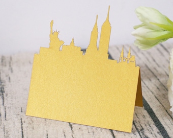 New York City Skyline Plaatskaarten/voedseltentkaarten/bruiloftskaarten/tafel Naamkaarten/Princess-voedseltent /Sprookjesbabyshower