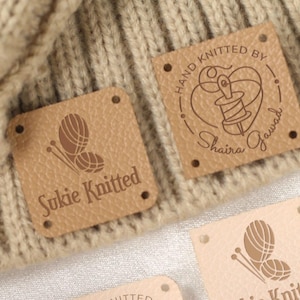 Benutzerdefinierte Mini-Lederetiketten, quadratische Kunstlederetiketten, personalisierte Tags mit Ihrem Design, Tags für handgefertigte Gegenstände, Tags für DIY-Hersteller