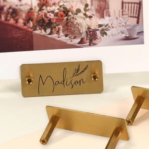 5cmx2cm Brass Place Card Holder, Custom Engraved card holder, Brass Name Tag Holders, Table Number Holders, Invitation Stands, Table Decor