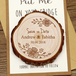 Hochzeit Save the date Magnete, Personalisierte Hochzeitsgeschenke, Rustikale Hochzeit Holzscheibe, Hochzeitsgeschenke für Gäste