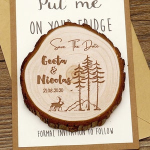 Rustikale Save the Date Magnete, Hochzeit Save the Date, Personalisierte Hochzeit Gastgeschenke, Rustikale Hochzeit Holzscheibe, Hochzeitsgeschenke für Gäste