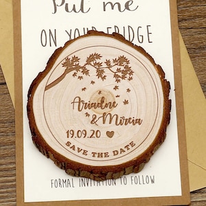 Herfst bruiloft hout save the date magneten, rustieke herfst bruiloft gunsten, rustieke bruiloft magneten, rustieke bruiloft magneet